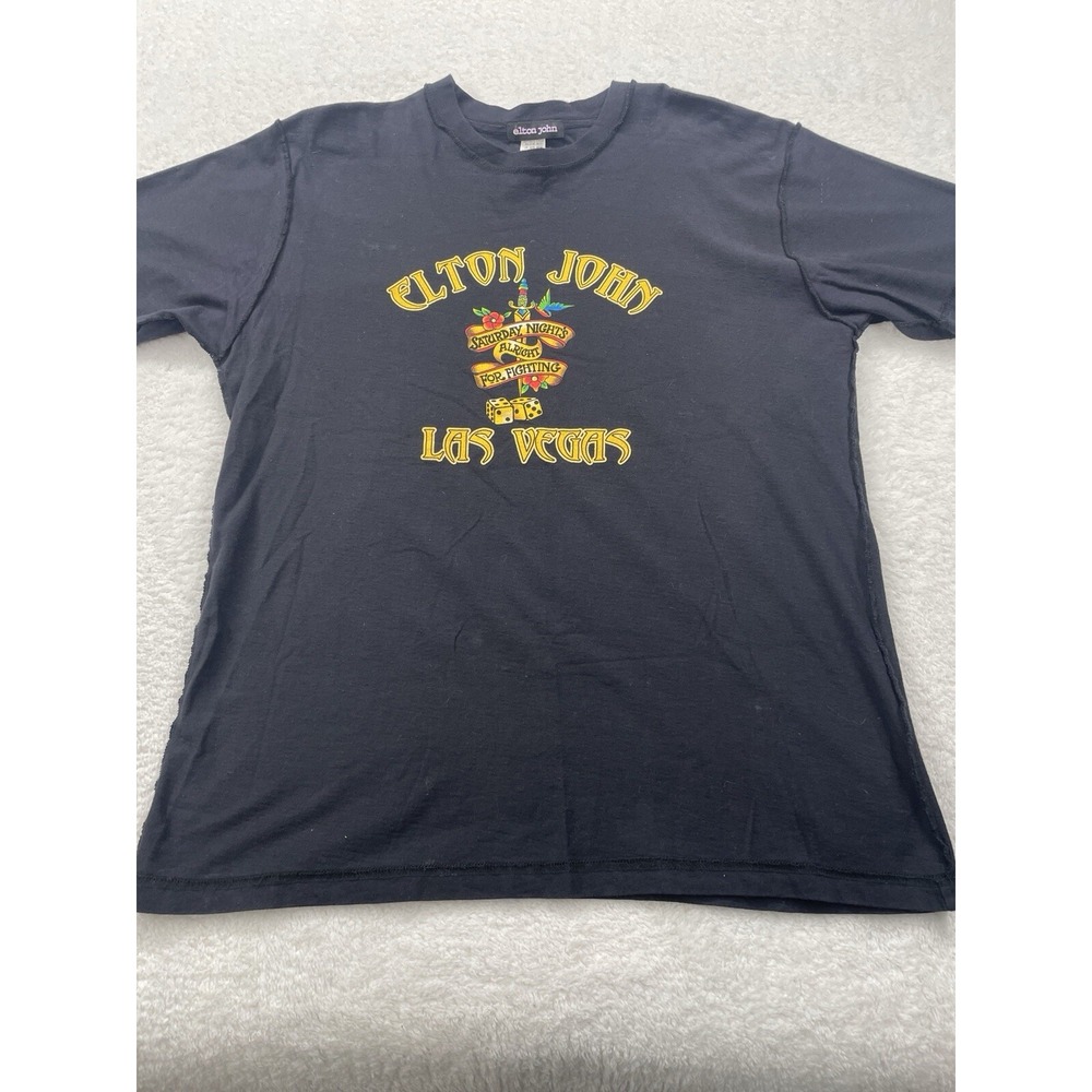 Elton John Las Vegas Saturday Nights Alright For Fighting Graphic Tee Mens XXL